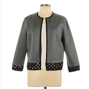 I.C. By Connie K Jacket Gray Black Cutouts Open L